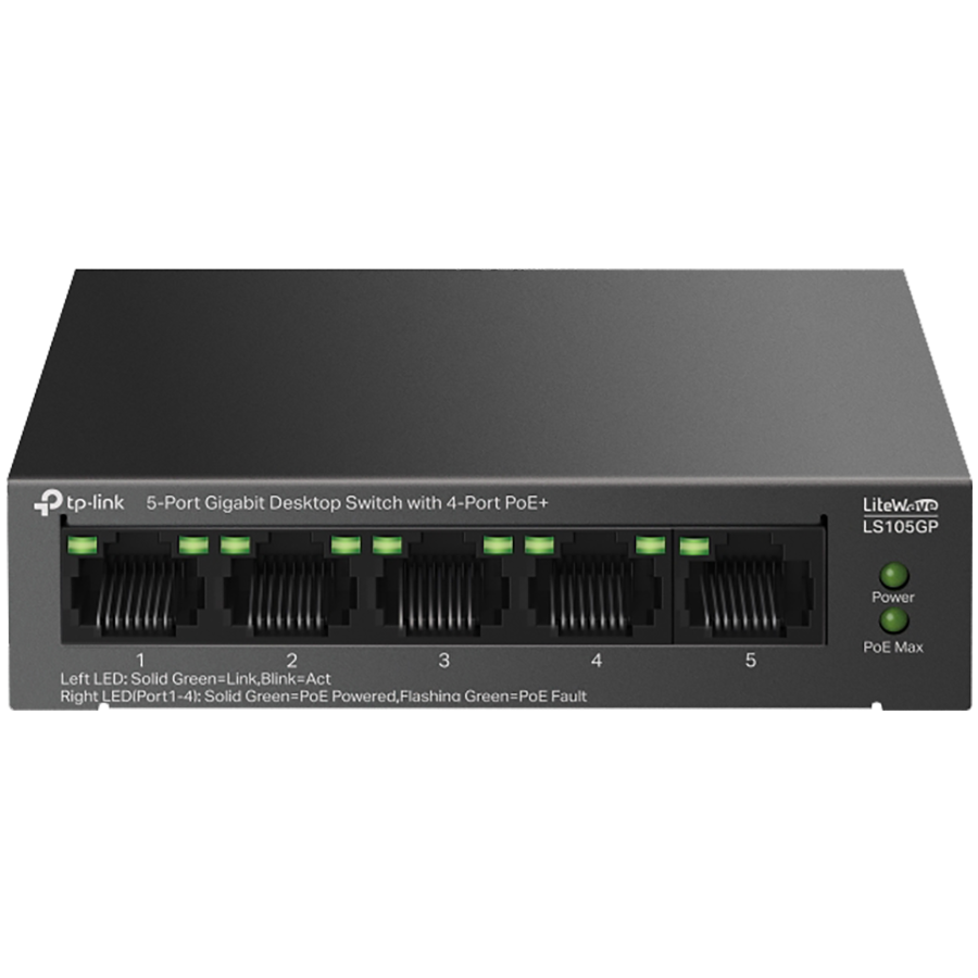 TP-Link LS105GP 5-Port Gigabit Desktop Switch with  4-Port PoE+ Glavna slika proizvoda