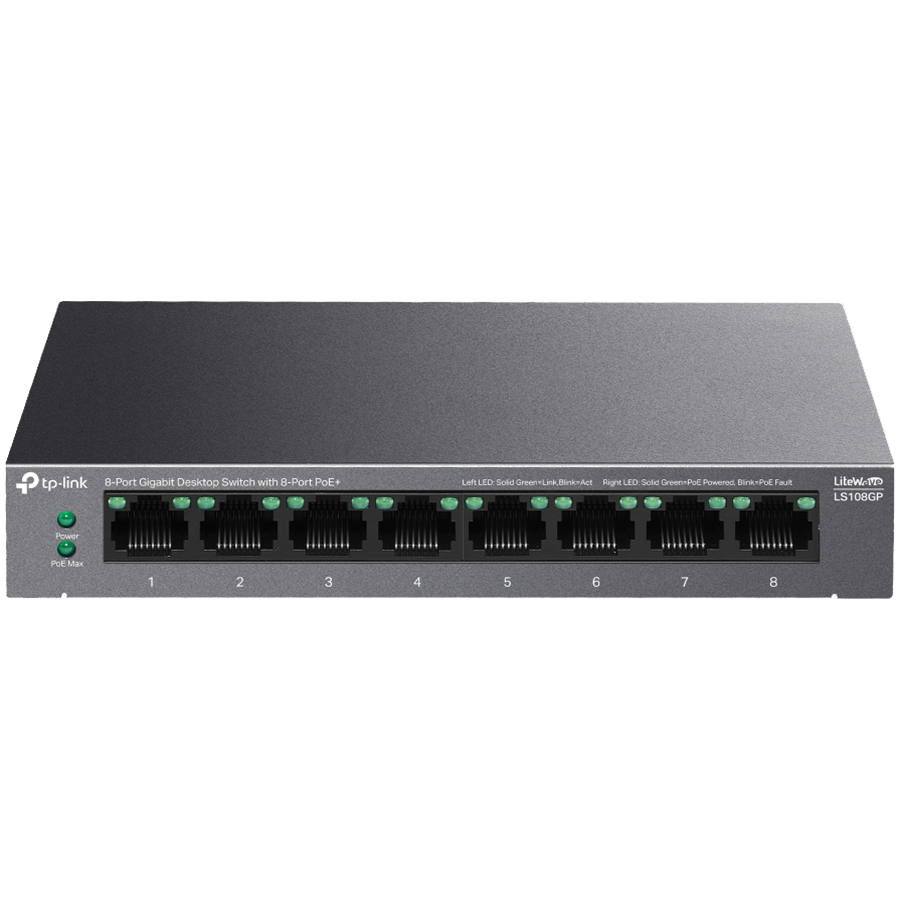 TP-Link LS108GP 8-Port Gigabit Desktop Switch with 8-Port PoE+ Glavna slika proizvoda
