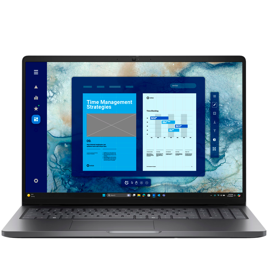 Dell Pro 16 PC16250, 16" FHD+ (1920x1200), Intel Core 5 120U, 1x 16GB DDR5, M.2 512GB SSD, Intg GPU, Wi-Fi 6E, BT 5.3, 2x USB 3.2, 1x USB-C 3.2, 1x USB-C THB 4, HDMI, RJ-45, FgrPr, Backlit KB, 55Wh, Ubuntu