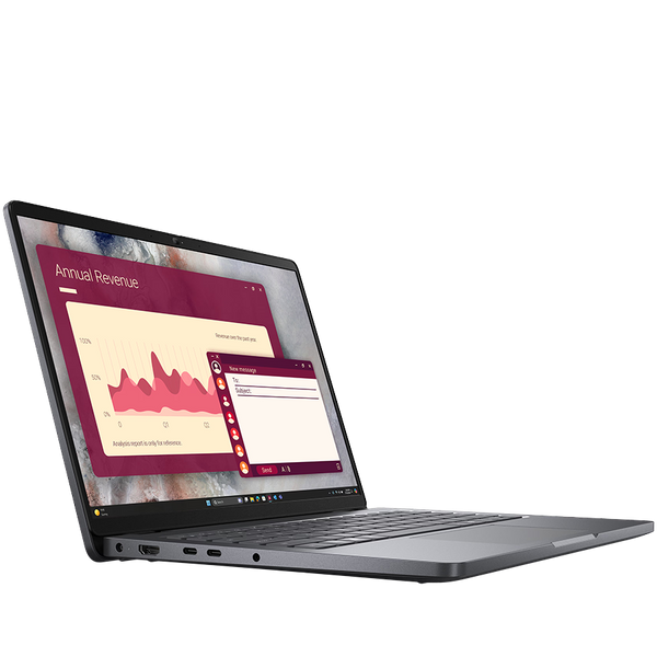 Dell Pro 14 PC14250, 14" FHD+ (1920x1200), Intel Core 5 120U, 1x 16GB DDR5, M.2 512GB SSD, Int GPU, WiFi 6E + BT 5.3, FHD IR Cam, 2x USB 3.2, 1x USB C 3.2, 1x USB C THB4, RJ-45, FgrPr, Backlit kb, 55Wh, Ubuntu