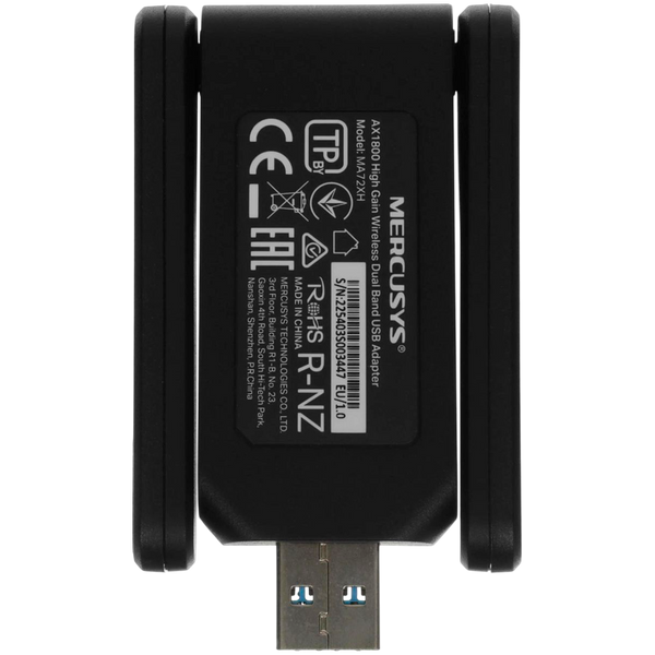 Mercusys MA72XH AX1800 High Gain Wi-Fi 6 USB Adapter