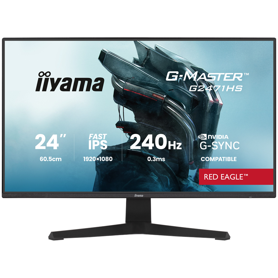 IIYAMA Gaming Monitor G2471HS-B1 G-MASTER 23.8" Fast IPS 1920 x 1080 350cd 1000:1 0.3ms  HDMI DP Tilt Glavna slika proizvoda