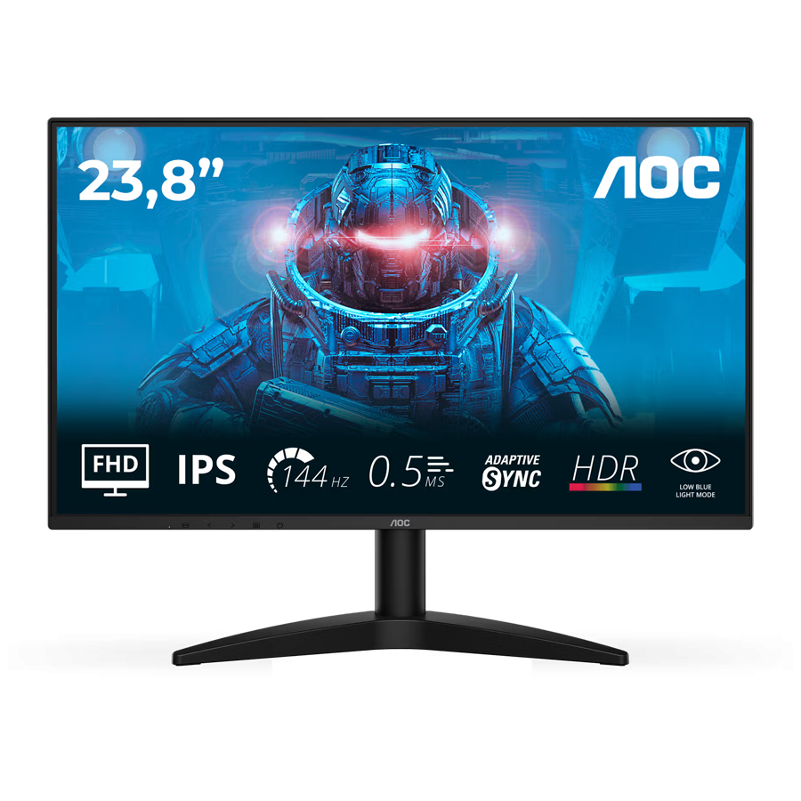 AOC Monitor LED 24B36X Gaming IPS 1920x1080 144Hz HDR10 0.5ms Adaptive Sync HDMI DP Audio Out Tilt 3y Glavna slika proizvoda