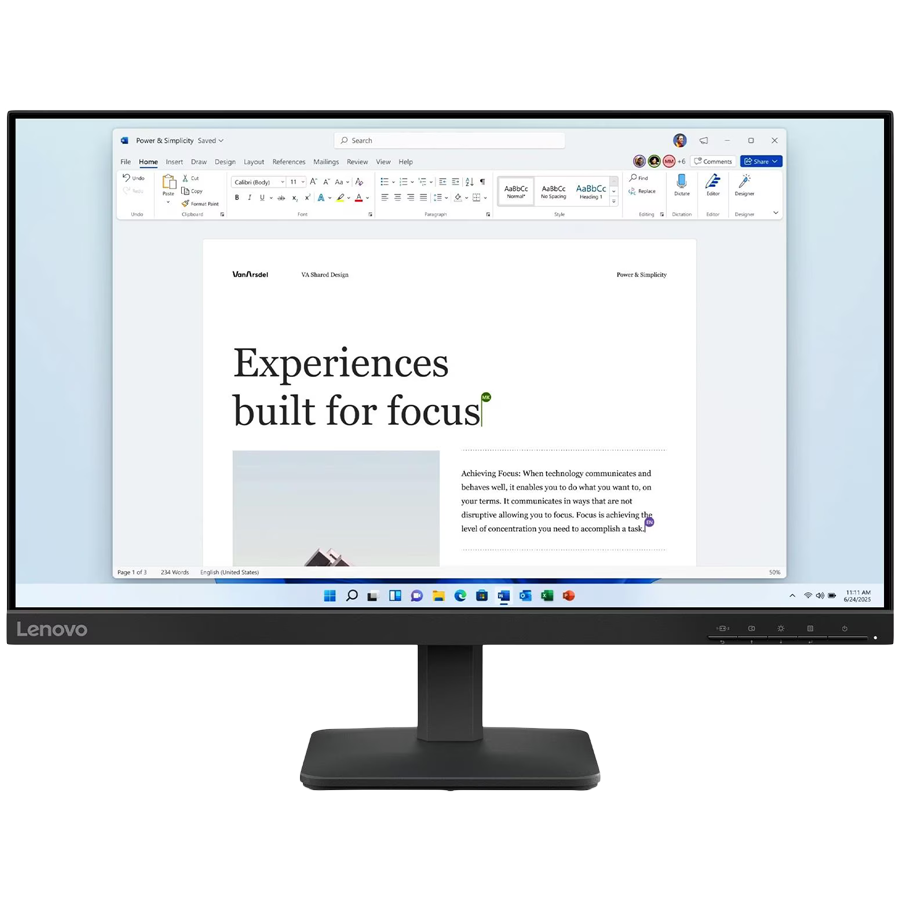 Lenovo Monitor LED L24-4e 23.8" IPS 1920x1080 3ms 1300:1 250cd Anti-Glare VGA HDMI Tilt 3y Glavna slika proizvoda