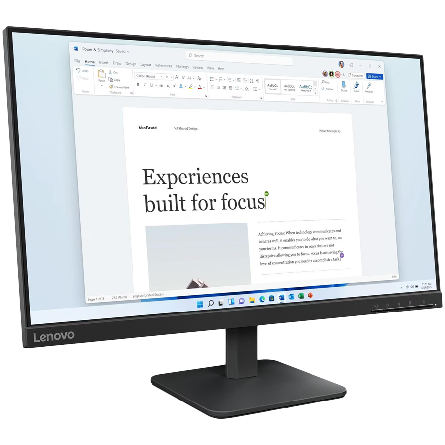 Lenovo Monitor LED L24-4e 23.8" IPS 1920x1080 3ms 1300:1 250cd Anti-Glare VGA HDMI Tilt 3y