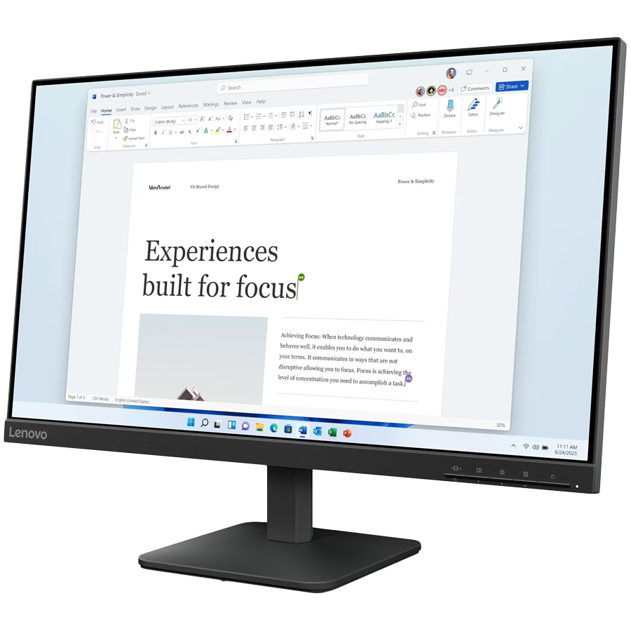 Lenovo Monitor LED L24-4e 23.8" IPS 1920x1080 3ms 1300:1 250cd Anti-Glare VGA HDMI Tilt 3y