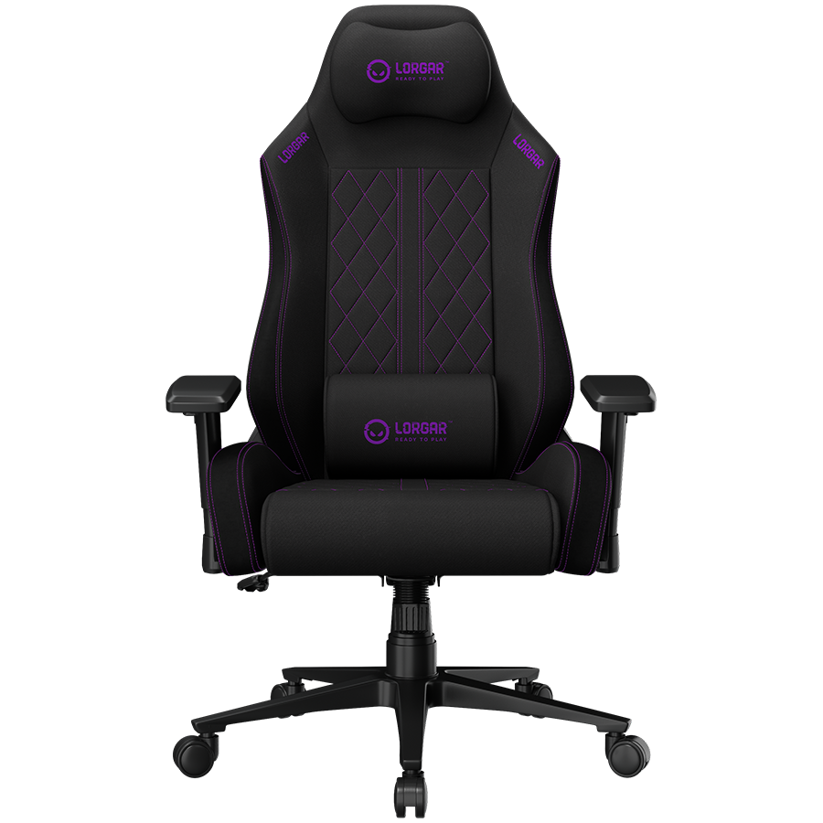 LORGAR CHA41, Ergonomic Gaming Chair Advanced, premium anti-stain fabric, Black/purple Glavna slika proizvoda