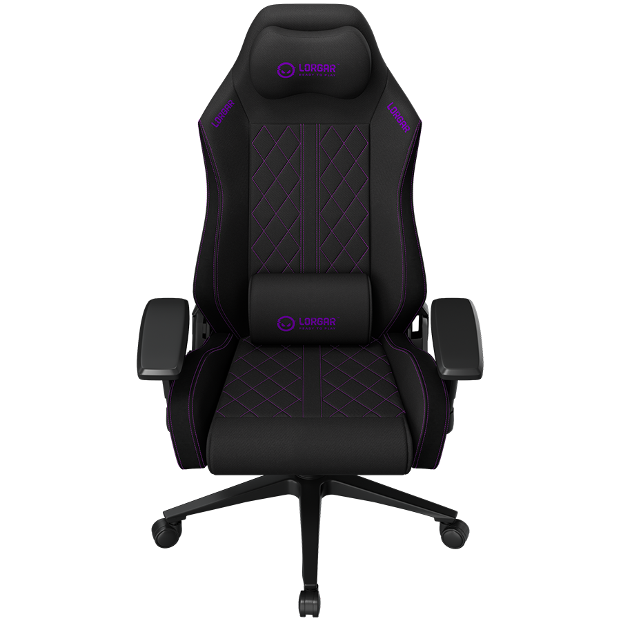 LORGAR CHA41, Ergonomic Gaming Chair Advanced, premium anti-stain fabric, Black/purple