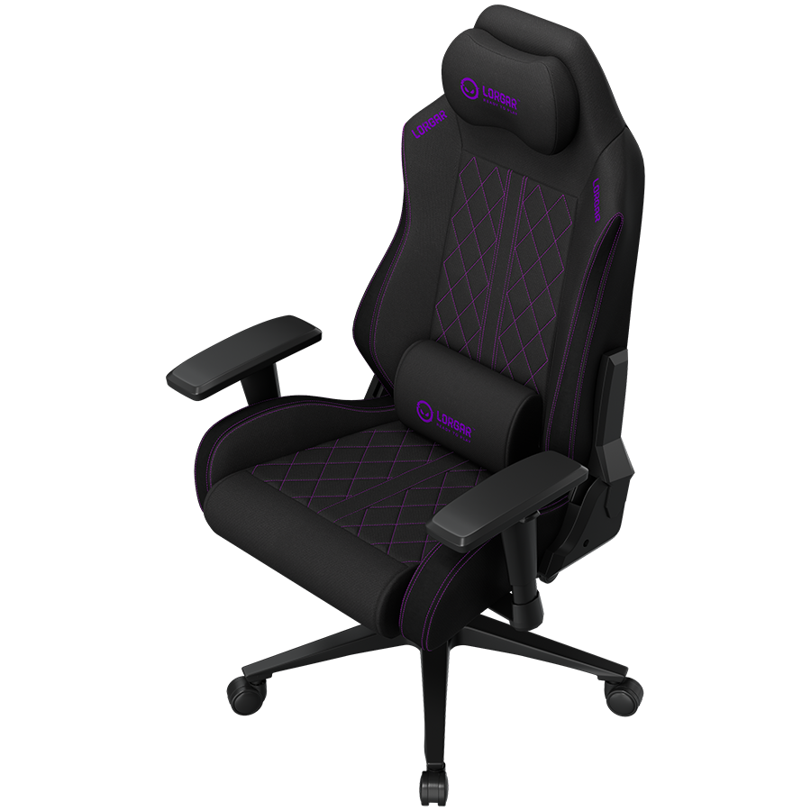 LORGAR CHA41, Ergonomic Gaming Chair Advanced, premium anti-stain fabric, Black/purple
