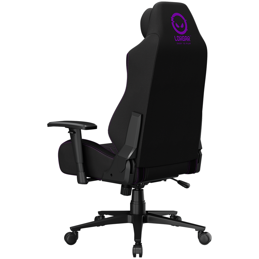 LORGAR CHA41, Ergonomic Gaming Chair Advanced, premium anti-stain fabric, Black/purple