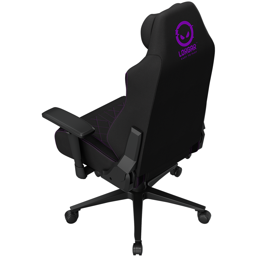 LORGAR CHA41, Ergonomic Gaming Chair Advanced, premium anti-stain fabric, Black/purple