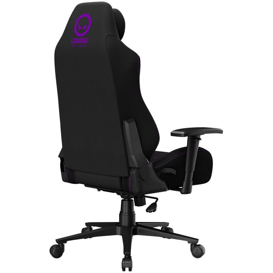 LORGAR CHA41, Ergonomic Gaming Chair Advanced, premium anti-stain fabric, Black/purple