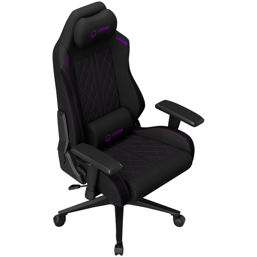 LORGAR CHA41, Ergonomic Gaming Chair Advanced, premium anti-stain fabric, Black/purple