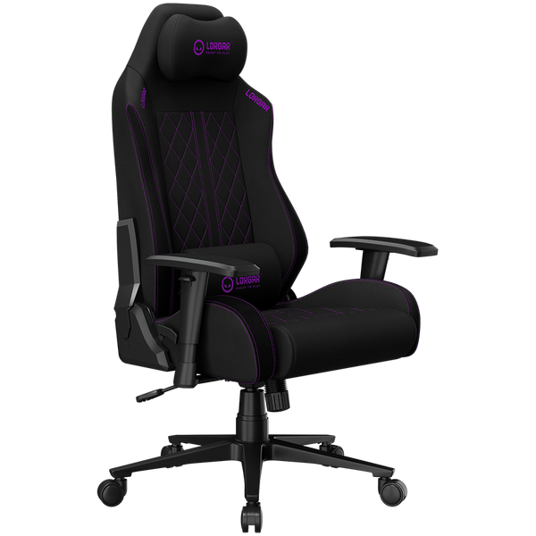 LORGAR CHA41, Ergonomic Gaming Chair Advanced, premium anti-stain fabric, Black/purple