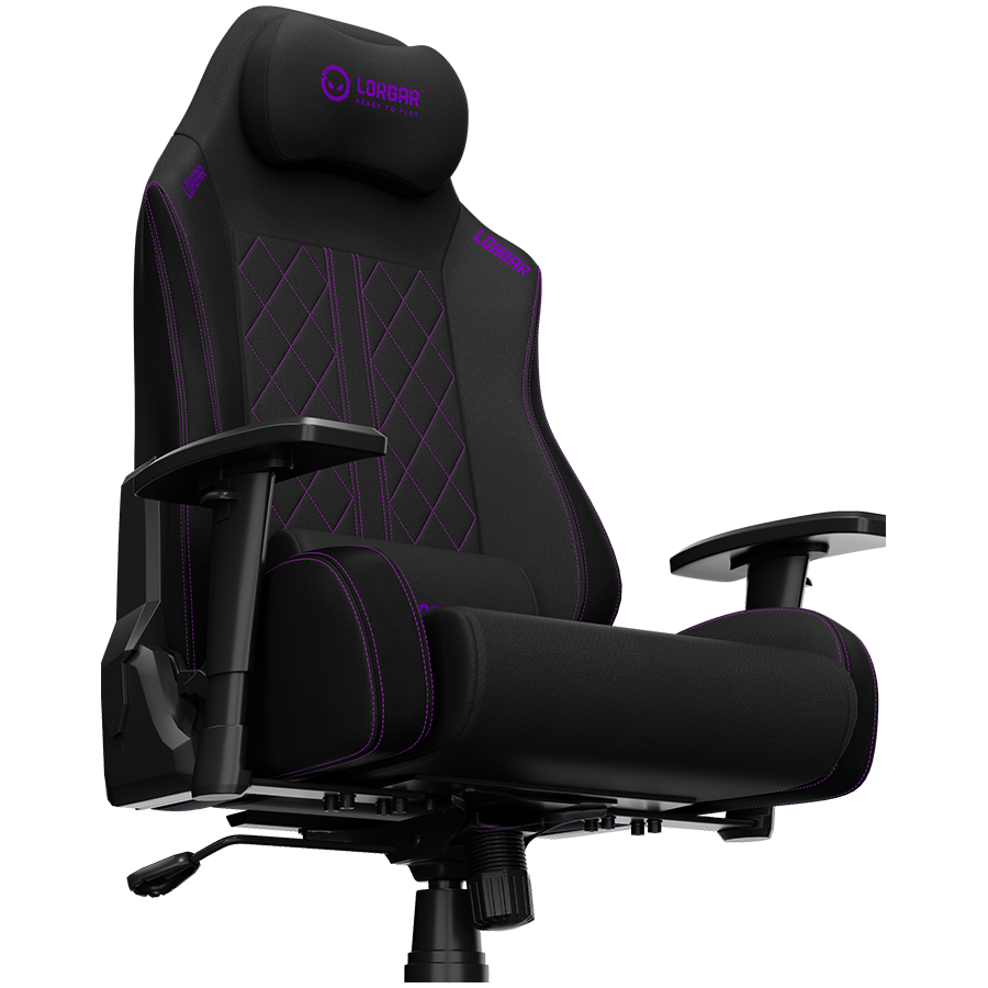 LORGAR CHA41, Ergonomic Gaming Chair Advanced, premium anti-stain fabric, Black/purple