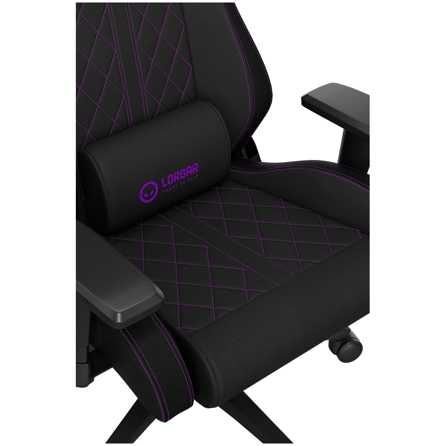 LORGAR CHA41, Ergonomic Gaming Chair Advanced, premium anti-stain fabric, Black/purple