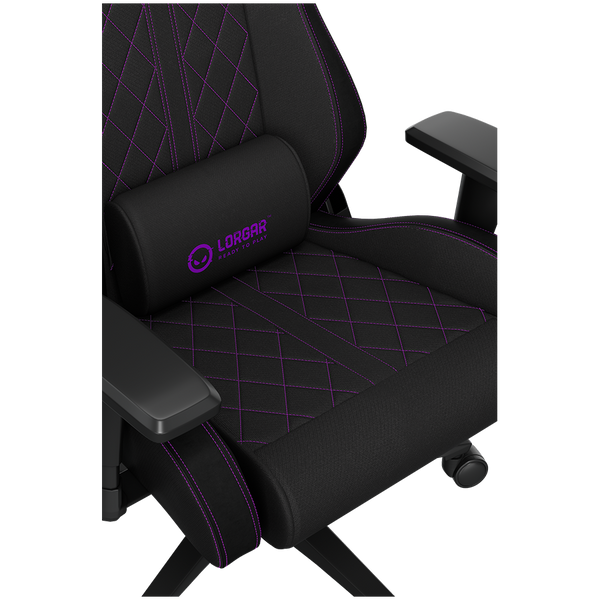LORGAR CHA41, Ergonomic Gaming Chair Advanced, premium anti-stain fabric, Black/purple