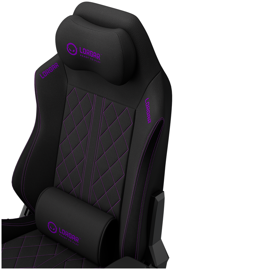 LORGAR CHA41, Ergonomic Gaming Chair Advanced, premium anti-stain fabric, Black/purple