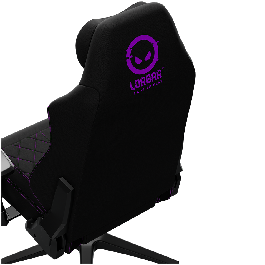 LORGAR CHA41, Ergonomic Gaming Chair Advanced, premium anti-stain fabric, Black/purple