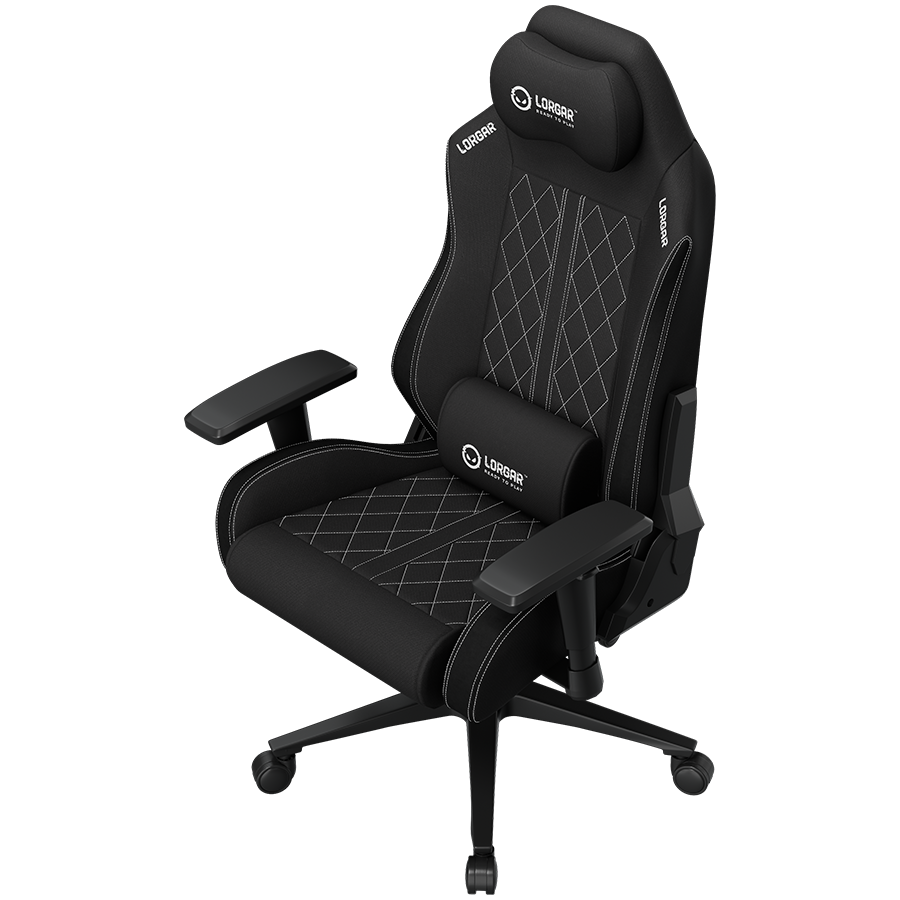 LORGAR CHA41, Ergonomic Gaming Chair Advanced, premium anti-stain fabric, Black/white