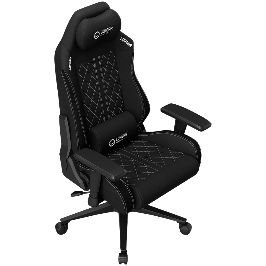 LORGAR CHA41, Ergonomic Gaming Chair Advanced, premium anti-stain fabric, Black/white