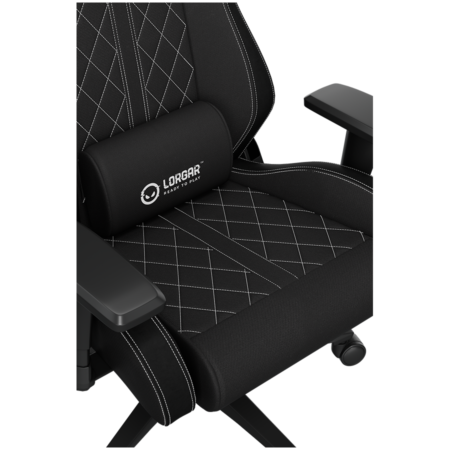 LORGAR CHA41, Ergonomic Gaming Chair Advanced, premium anti-stain fabric, Black/white