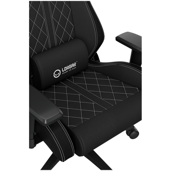 LORGAR CHA41, Ergonomic Gaming Chair Advanced, premium anti-stain fabric, Black/white