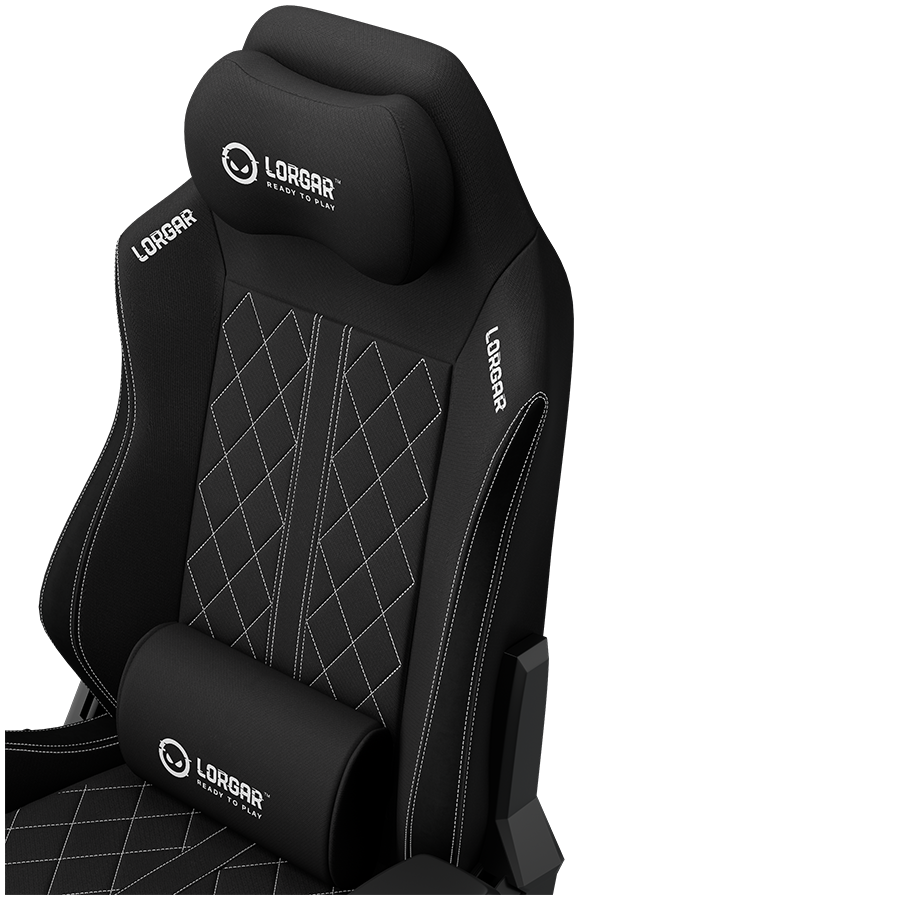 LORGAR CHA41, Ergonomic Gaming Chair Advanced, premium anti-stain fabric, Black/white
