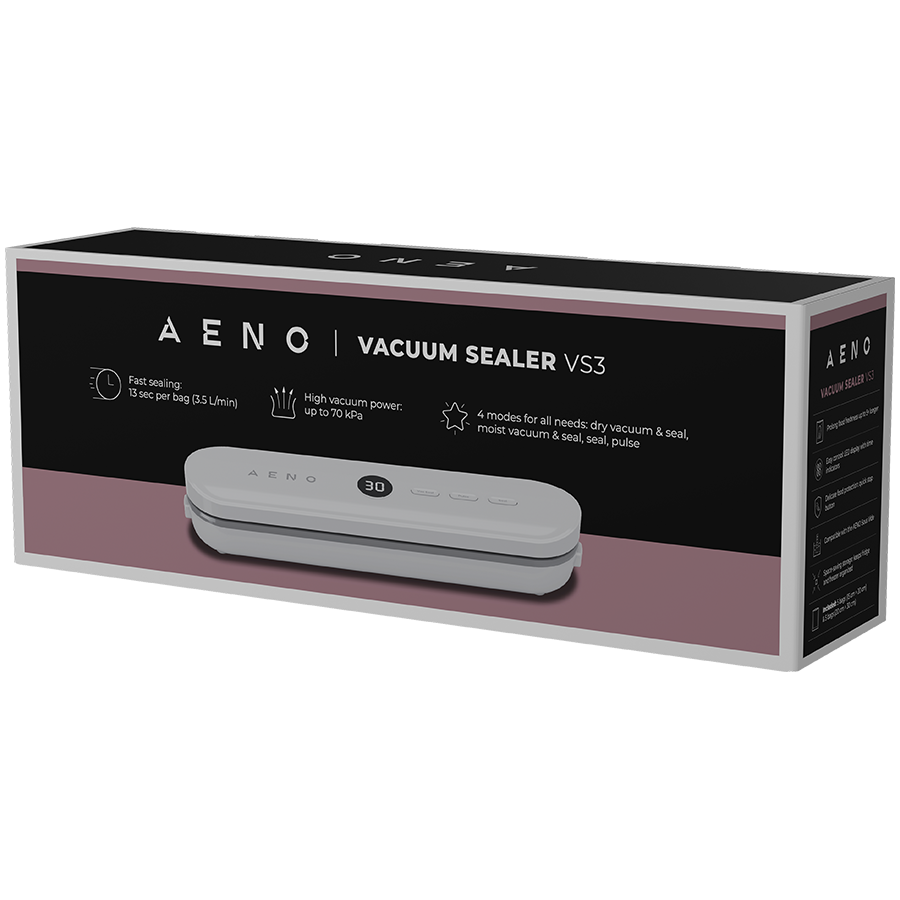 Vacuum Sealer, white, LED display, 80W