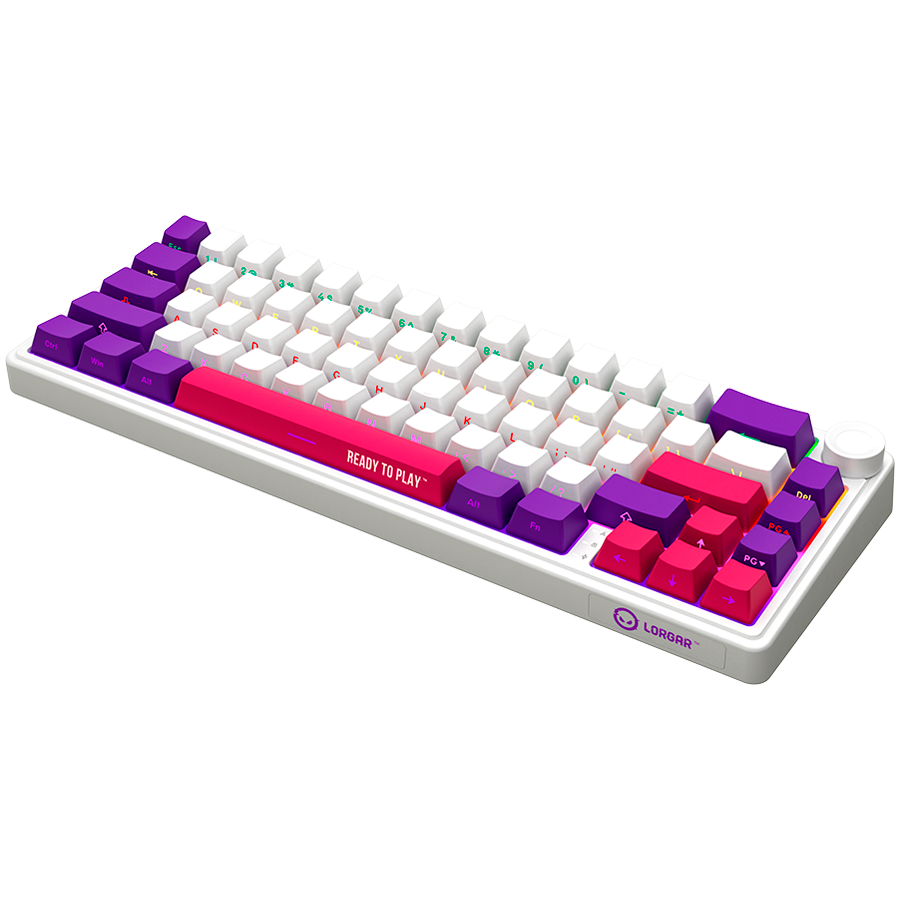 LORGAR KBP70MW, Wireless 65% Mechanical Gaming Keyboard Pro, White