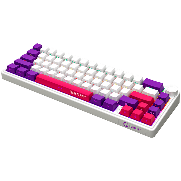 LORGAR KBP70MW, Wireless 65% Mechanical Gaming Keyboard Pro, White