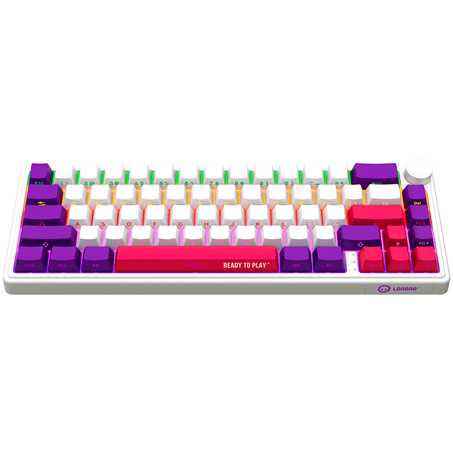 LORGAR KBP70MW, Wireless 65% Mechanical Gaming Keyboard Pro, White
