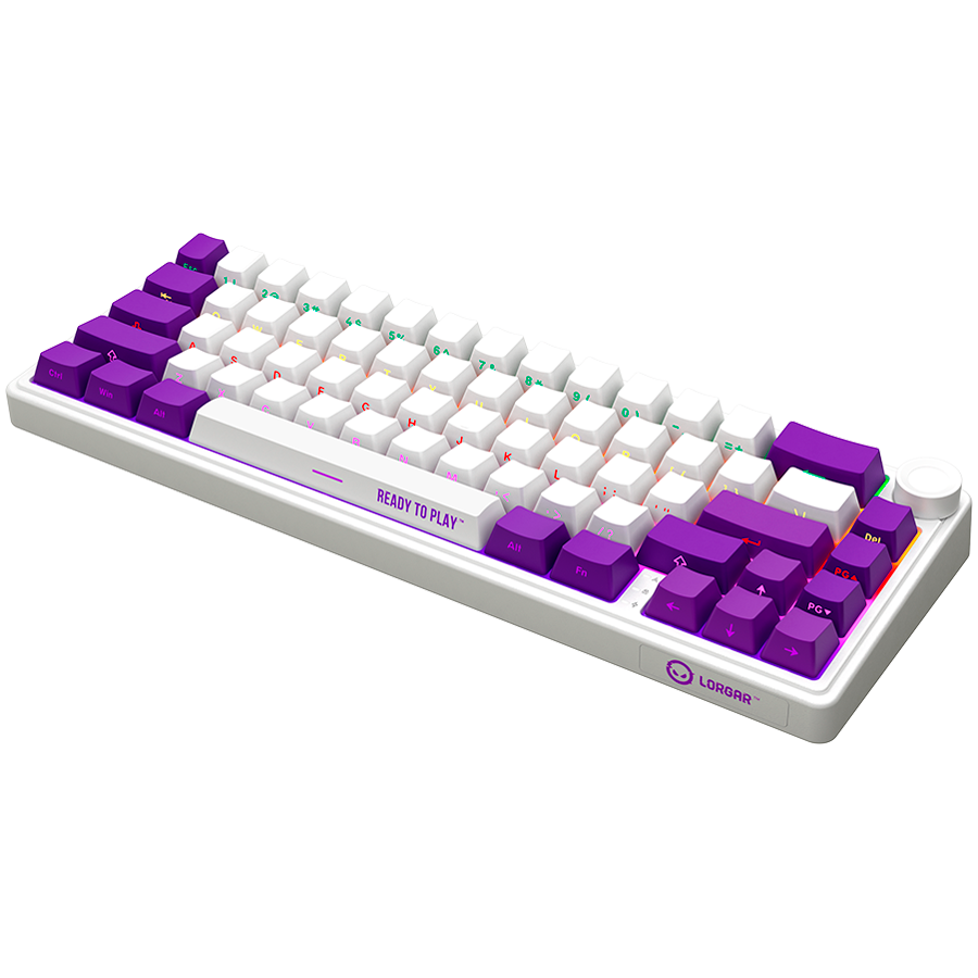 LORGAR KBP70MW, Wireless 65% Mechanical Gaming Keyboard Pro, White