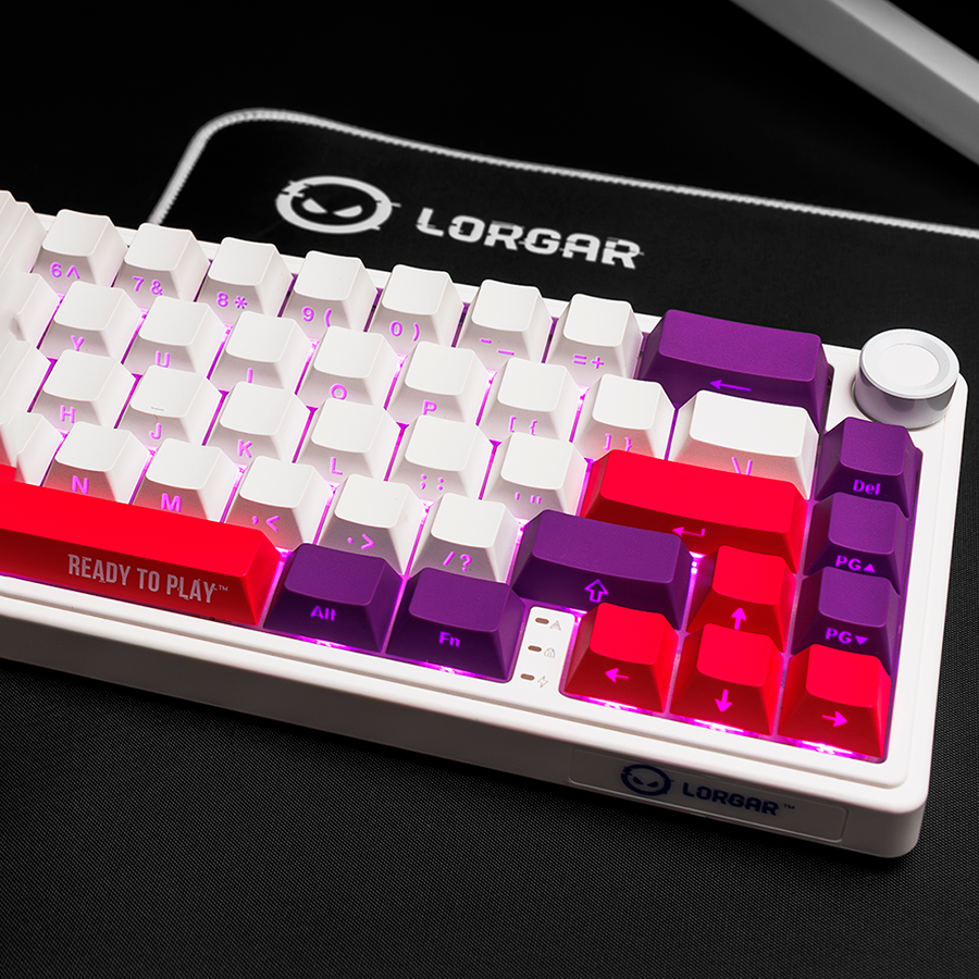 LORGAR KBP70MW, Wireless 65% Mechanical Gaming Keyboard Pro, White
