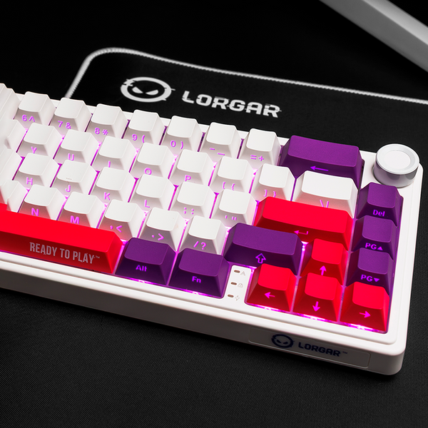 LORGAR KBP70MW, Wireless 65% Mechanical Gaming Keyboard Pro, White