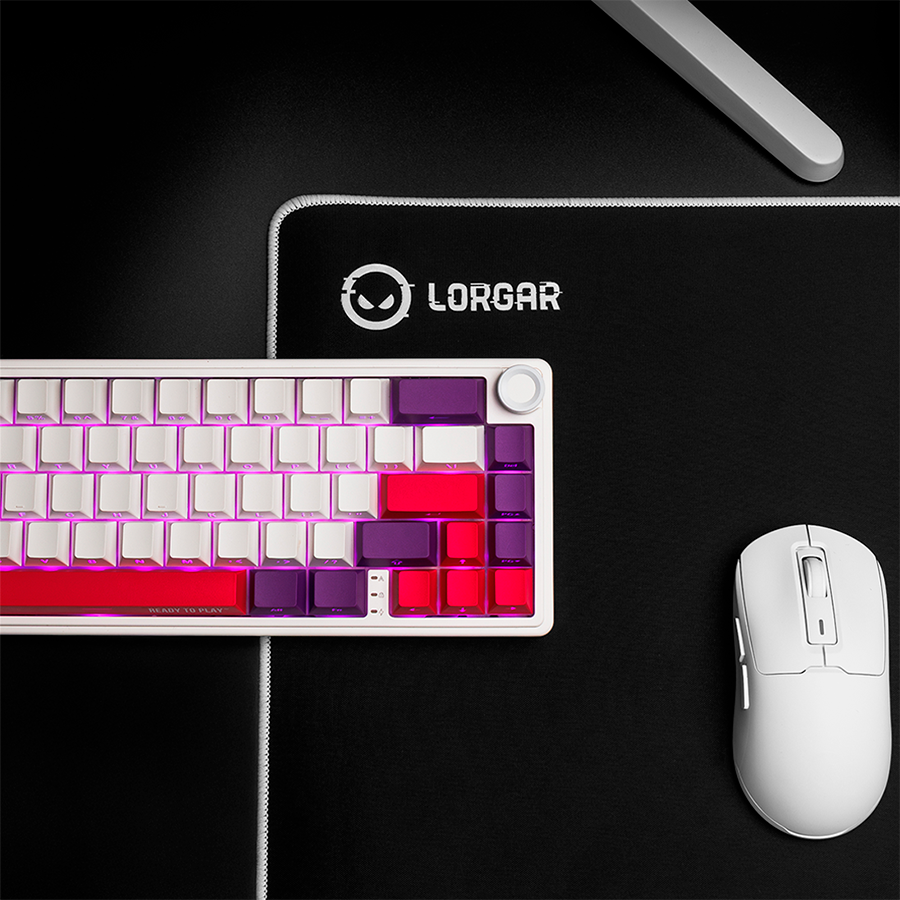 LORGAR KBP70MW, Wireless 65% Mechanical Gaming Keyboard Pro, White
