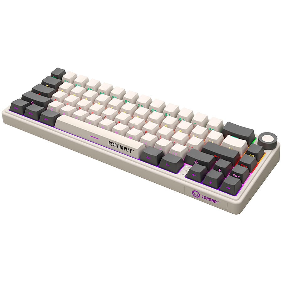 LORGAR KBP70MW, Wireless 65% Mechanical Gaming Keyboard Pro, Beige