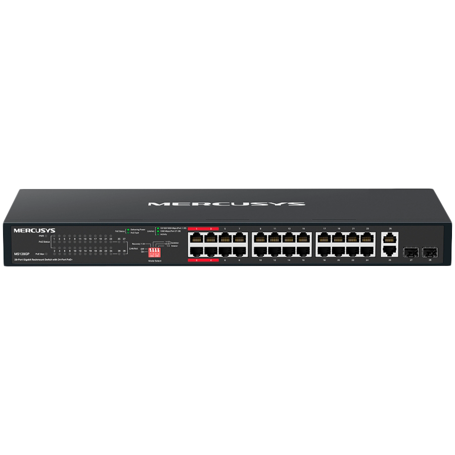 Mercusys MS128GP 28-Port Gigabit Rackmount Switch with 24-Port PoE+