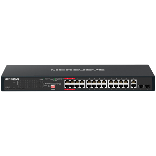 Mercusys MS128GP 28-Port Gigabit Rackmount Switch with 24-Port PoE+